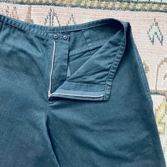 Vintage Y's by Yohji Yamamoto Black Super Wide Leg Cropped Cotton Pants - Picture 3 of 7